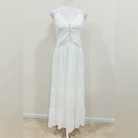NWT Sundance Women’s Size XL White Boho Maxi Dress Lace Embroidered - Picture 2 of 9